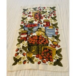 Kay Dee Vintage Linen Kitchen Tea‎ Towel Strawberry Jam 28x16 Stain free